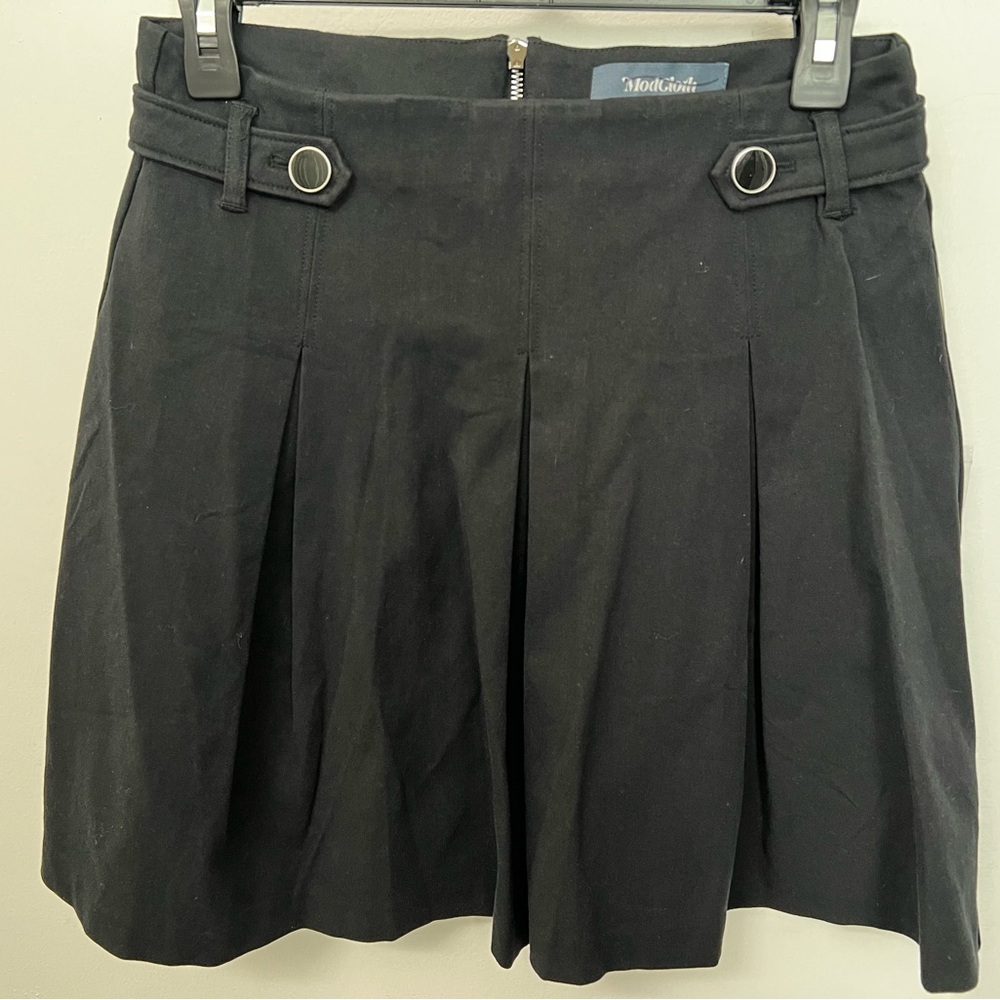 Modcloth Pleated Black Mini Skirt
